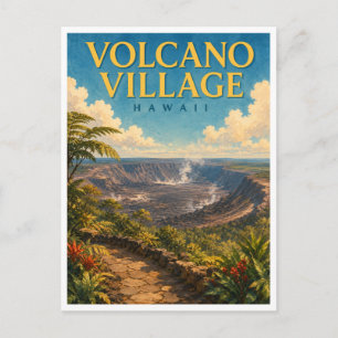 Volcano Village Hawaii Kilauea Caldera GeoSaga Postcard