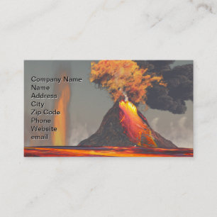 Volcano with Lava and Fire Business Card