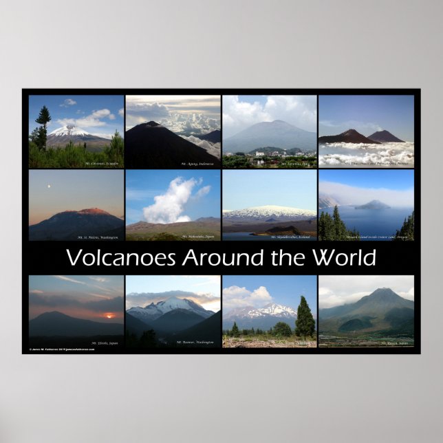 Volcanoes Around the World Poster (Front)