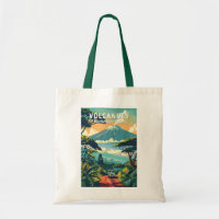 Volcanoes National Park Rwanda Travel Art Vintage