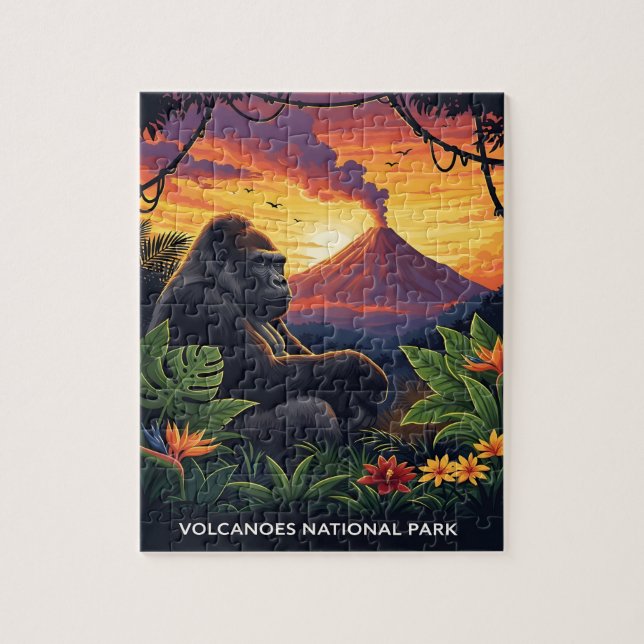 Volcanoes national park sunset jigsaw puzzle (Vertical)