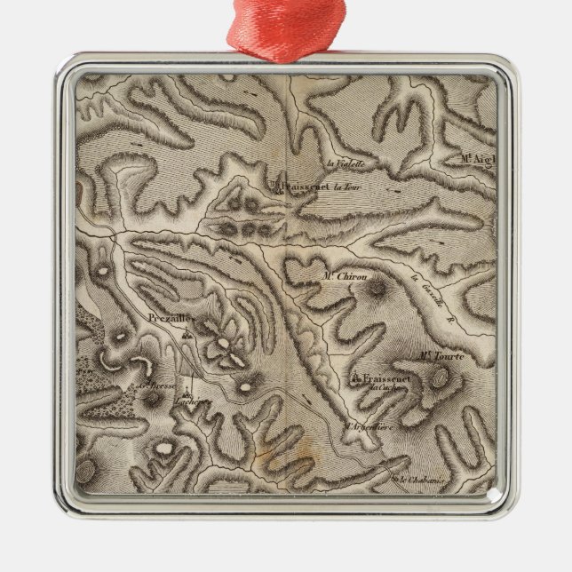 Volcans Haute Loire Metal Tree Decoration (Front)