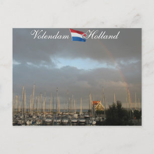 Volendam Harbour Holland Postcard