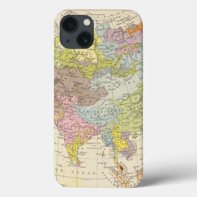 Volkerkarte von Asien - Map of Asia Case-Mate iPhone Case (Back)