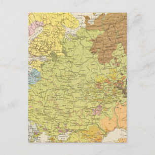 Volkerkarte von Russland - Map of Russia Postcard