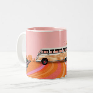 Volkswagen camper van from the 1960s or 1970s. Two-Tone coffee mug