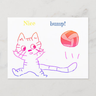 vollayball cat card3 postcard