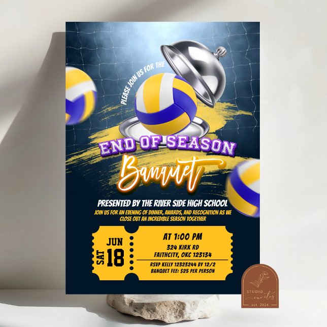 Volley Ball End of Season Banquet Party Invitation (Creator Uploaded)