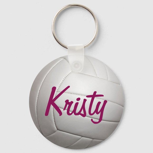 Volley Ball Volleyball Sports Name Key Ring (Front)