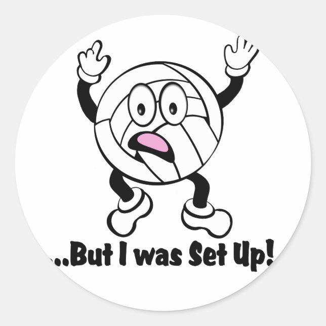 Volley Dude Classic Round Sticker (Front)