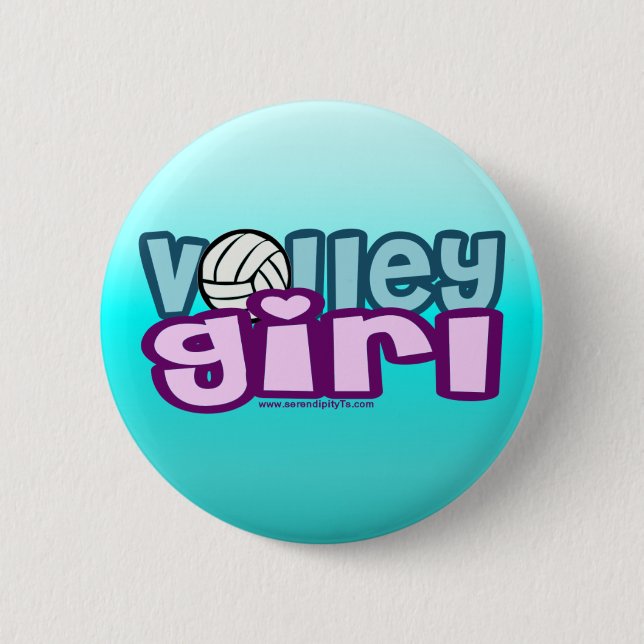 Volley Girl 6 Cm Round Badge (Front)