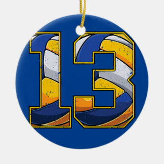 Volleyball 13th Birthday Boy Girl Thirteen 13 Ceramic Ornament