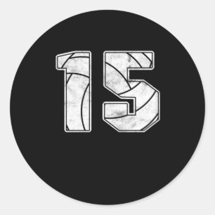 Volleyball 15 th Birthday Celebration Sports Gift Classic Round Sticker