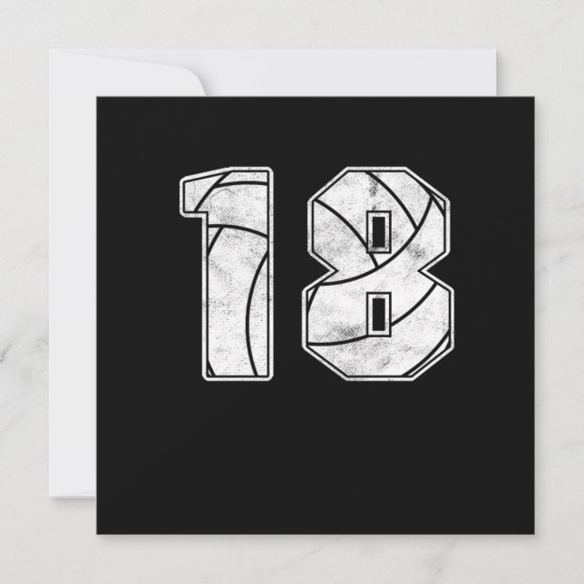 Volleyball 18 th Birthday Celebration Sports Gift Invitation (Front)