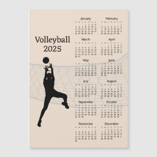 Volleyball 2025 Calendar Magnetic Card