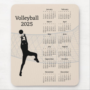 Volleyball 2025 Calendar Mouse Pad