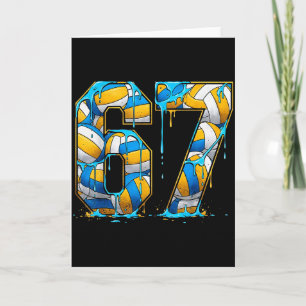 Volleyball 67 Six Seven Sport Funny Gen Alpha Z Me Card