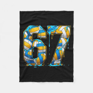 Volleyball 67 Six Seven Sport Funny Gen Alpha Z Me Fleece Blanket