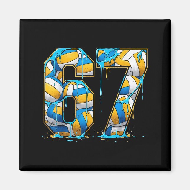 Volleyball 67 Six Seven Srt Funny Gen Alpha Z Meme Magnet (Front)