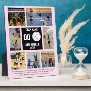 Volleyball 7 Photo Collage Player Team Name Plaque