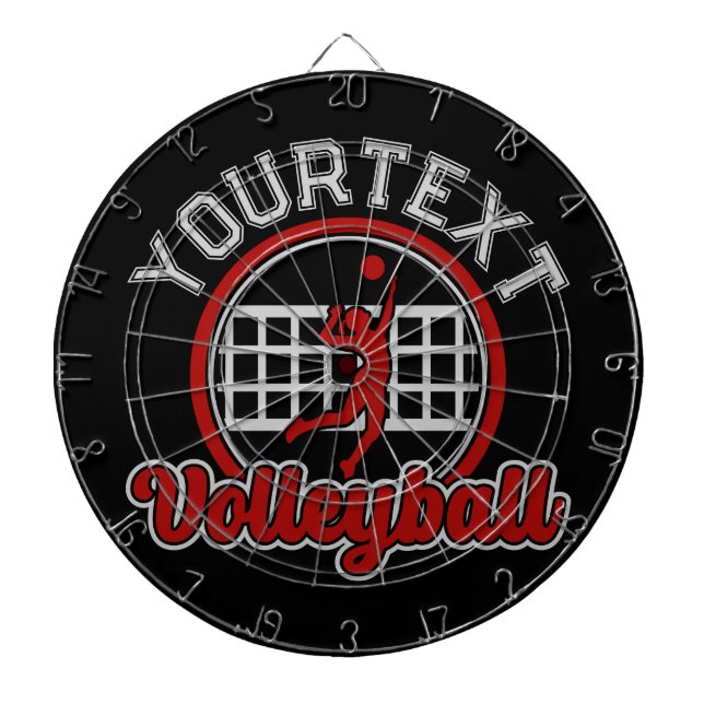  Volleyball ADD NAME Spike Ball Attack Team Player Dartboard (Front)