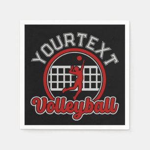  Volleyball ADD NAME Spike Ball Attack Team Sports Napkin