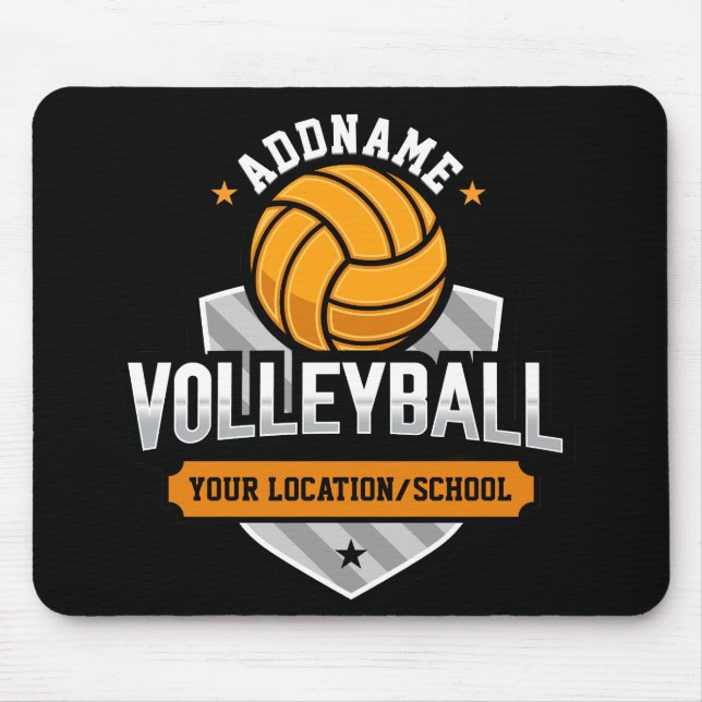 Volleyball ADD TEXT School Varsity Team Player Mouse Pad (Front)