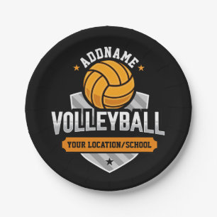Volleyball ADD TEXT School Varsity Team Player Paper Plate