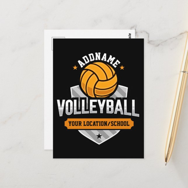Volleyball ADD TEXT School Varsity Team Player Postcard (Front/Back In Situ)