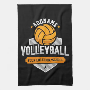 Volleyball ADD TEXT School Varsity Team Player Tea Towel