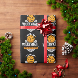 Volleyball ADD TEXT School Varsity Team Player Wrapping Paper