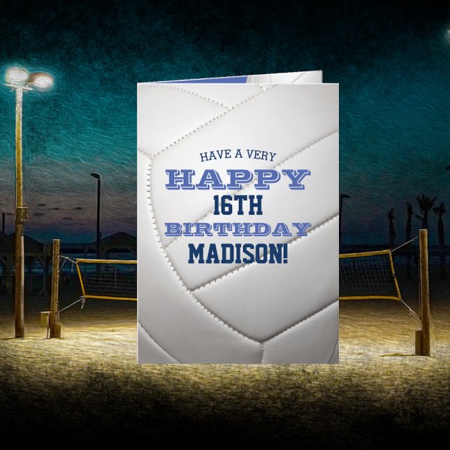 Volleyball Add Your Name and Year Birthday Card (Creator Uploaded)