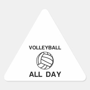 Volleyball all day triangle sticker