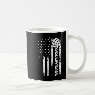 Volleyball American Flag Fun USA Patriotic Athlet Coffee Mug