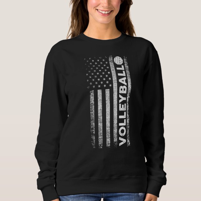 Volleyball American Flag Sweatshirt (Front)