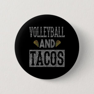 Volleyball and Tacos Fun Taco Distressed 6 Cm Round Badge