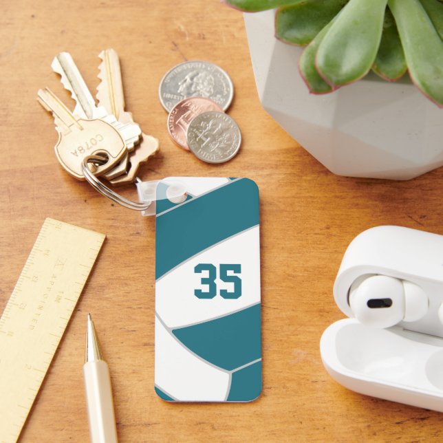 volleyball athlete team gifts under 10 teal key ring (Desk)