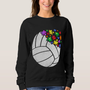 Volleyball Autism Puzzle Men Women Kids Autism Awa Sweatshirt