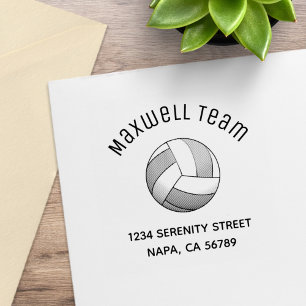 Volleyball Ball Arch Family Address Rubber Stamp