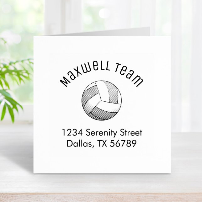 Volleyball Ball Arch Family Address Rubber Stamp (Creator Uploaded)
