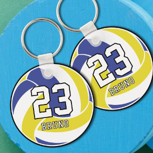 Volleyball Ball Custom Name & Jersey Number Key Ring