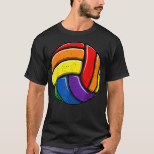 Volleyball Ball Gay Pride LGBT Rainbow Flag LGBTQ  T-Shirt