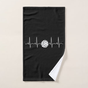 Volleyball Ball Heartbeat Hand Towel