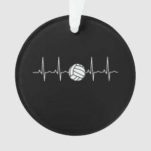 Volleyball Ball Heartbeat Ornament