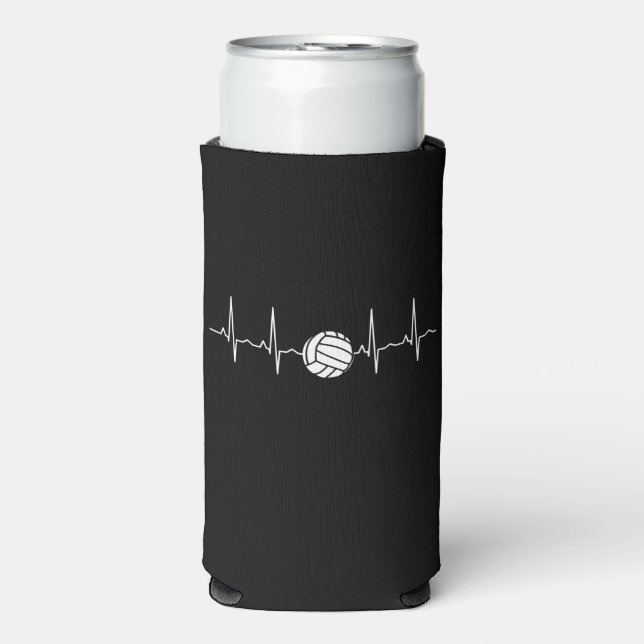 Volleyball Ball Heartbeat Seltzer Can Cooler (Seltzer Front)