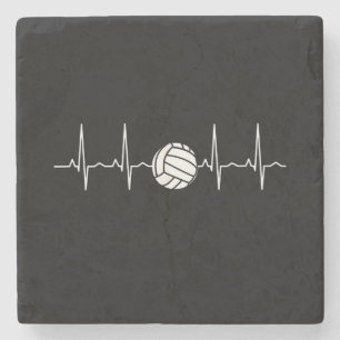Volleyball Ball Heartbeat Stone Coaster