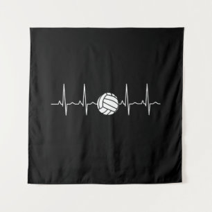 Volleyball Ball Heartbeat Tapestry