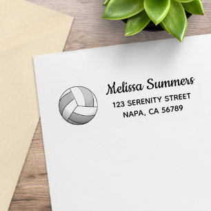 Volleyball Ball Return Address Rubber Stamp