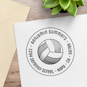 Volleyball Ball Round Address Rubber Stamp