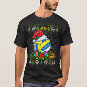 Volleyball Ball Santa Hat Christmas Light Ugly Swe T-Shirt
